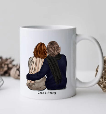 Paartasse, Personalisierte Tasse Geburtstagsgeschenk Kaffeebecher, Geschenk Partner, Geschenk Freundin, Valentin, Weihnachtsgeschenk Partner