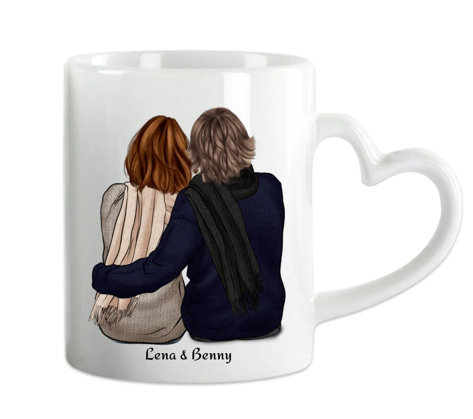 Paartasse, Personalisierte Tasse Geburtstagsgeschenk Kaffeebecher, Geschenk Partner, Geschenk Freundin, Valentin, Weihnachtsgeschenk Partner