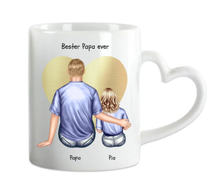 Personalisierte Tasse Vatertag - Papa Geburtstagsgeschenk Tasse mit 1 Kind