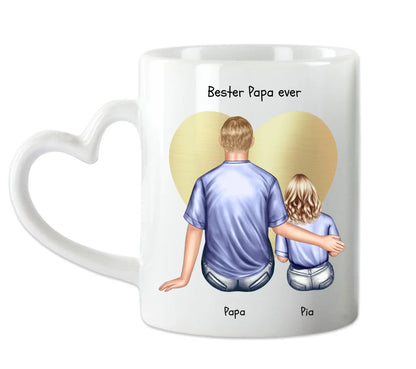 Personalisierte Tasse Vatertag - Papa Geburtstagsgeschenk Tasse mit 1 Kind