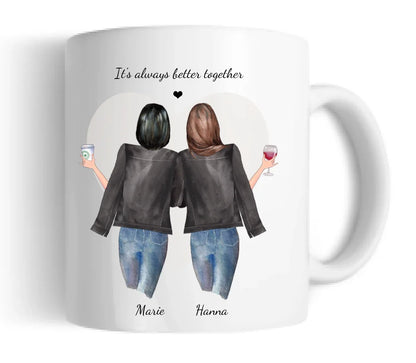 Personalisiertes Geschenk 2 Beste Freundinnen Tasse - Geburtstagsgeschenk, Weihnachtsgeschenk