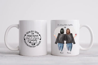 Personalisiertes Geschenk 2 Beste Freundinnen Tasse - Geburtstagsgeschenk, Weihnachtsgeschenk