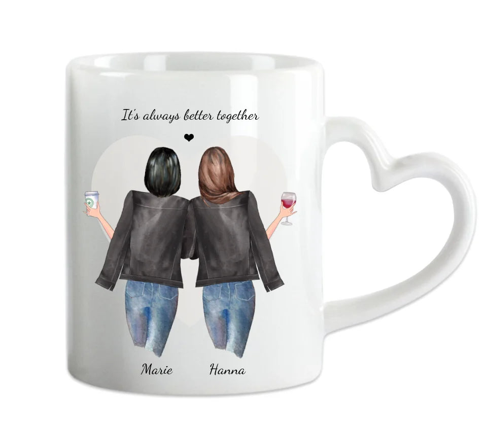 Personalisiertes Geschenk 2 Beste Freundinnen Tasse - Geburtstagsgeschenk, Weihnachtsgeschenk