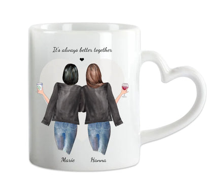 Personalisiertes Geschenk 2 Beste Freundinnen Tasse - Geburtstagsgeschenk, Weihnachtsgeschenk