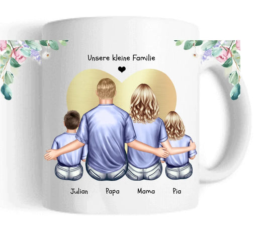 Tasse Geschenk Vatertag - Tasse Geschenk Muttertag Papa Geburtstagsgeschenk - Mama Geburtstagsgeschenk - Personalisiertes Geschenk Familie 2 Kinder