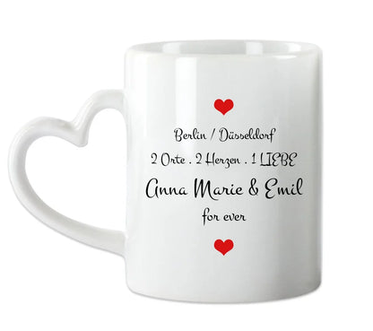 Personalisierte Tasse, wo alles begann, Kennenlernorte,  Partner Geschenk Freund - Lebenspartner - Freundin - Valentin - Hochzeitstag