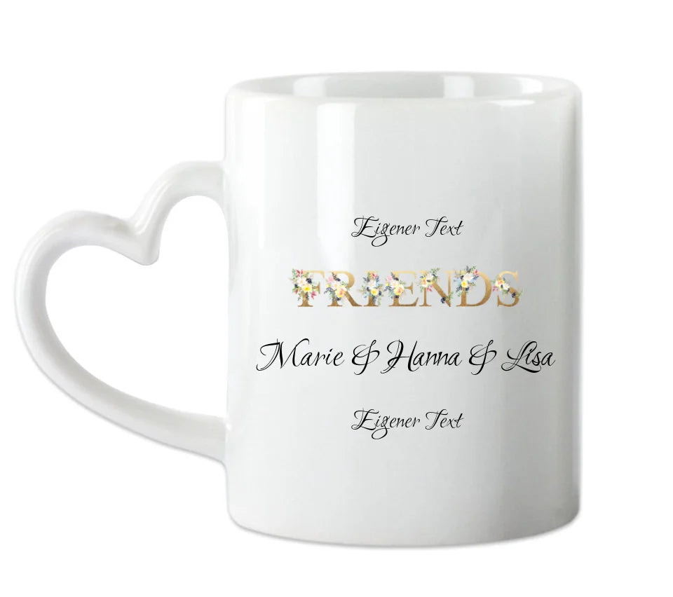 Personalisiertes Geschenk Tasse 3 Beste Freundinnen, Kaffeebecher, Geschenkidee Freundin, Weihnachtsgeschenk Schwester