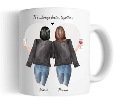 Personalisierte Tasse Geschenk für Freundin - 2 Beste Freundinnen Tasse, Kaffeebecher, Schwester, Kollegin, Weihnachtsgeschenk