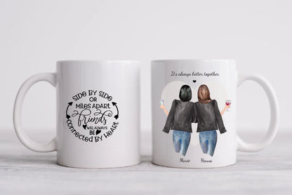 Personalisierte Tasse Geschenk für Freundin - 2 Beste Freundinnen Tasse, Kaffeebecher, Schwester, Kollegin, Weihnachtsgeschenk