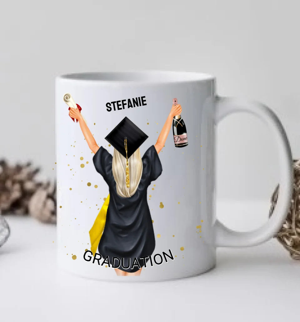 Personalisierte Tasse Schulabschluß, Geschenk 2023 Bachelor, Master, Doktor, Promotion Abitur, Abi, Ausbildung