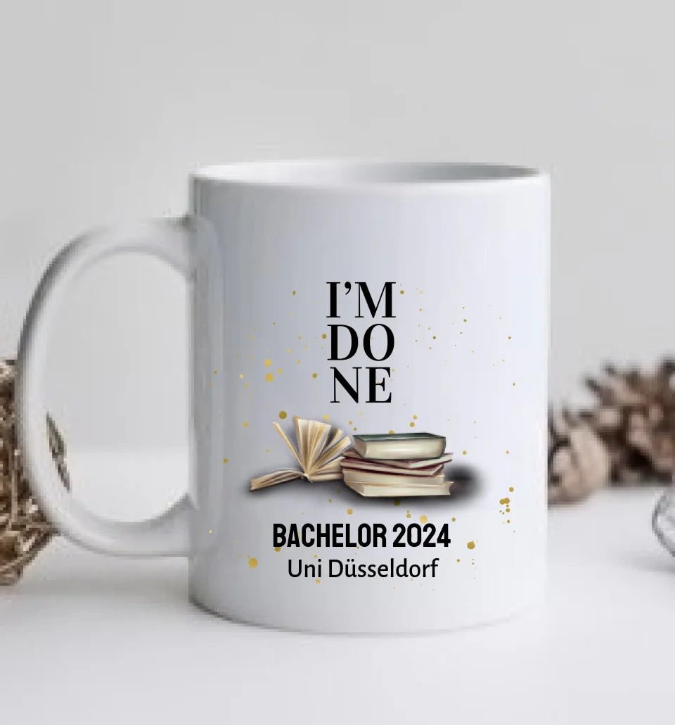 Personalisierte Tasse Schulabschluß, Geschenk Bachelor, Geschenk Master, Geschenk Doktor, Promotion Geschenk Tasse, Abitur, Abi, Berufsausbildung 2024