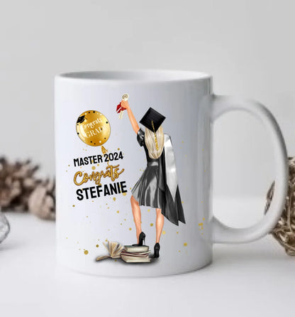 Geschenk Schulabschluß Personalisierte Tasse, Abschlußgeschenk Bachelor, Master, Doktor, Abitur, Abi