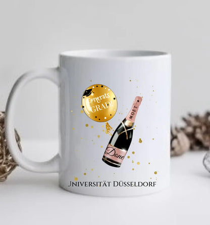 Geschenk Schulabschluß Personalisierte Tasse, Abschlußgeschenk Bachelor, Master, Doktor, Abitur, Abi
