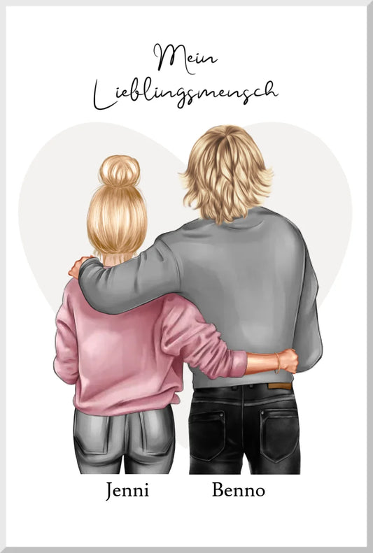 Lieblingsmensch Poster – Personalisiertes Geschenk für Partner & Pärchen Leinwanddruck Leinwandbild