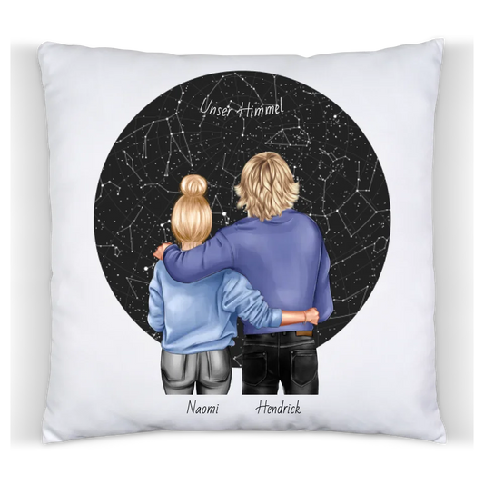 Personalisiertes Geschenk für Paar, Freund / Freundin / Partner Partner Deko Kissen Sternenkarte Premium Kissen (Plüschoberfläche) Premium Kissen