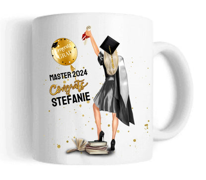 Geschenk Schulabschluß Personalisierte Tasse, Abschlußgeschenk Bachelor, Master, Doktor, Abitur, Abi