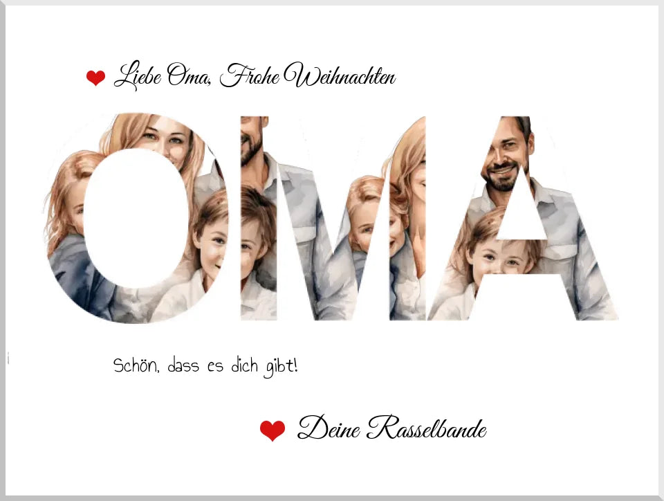 Oma Geschenk personalisiert - Foto Poster Familienbild | Geburtstagsgeschenk, Weihnachtsgeschenk