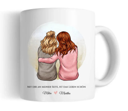 Personalisierte Tasse Geschenk für Freundin / 2 Freundinnen - Becher für Mädchen - Geburtstag Geschenk Frau