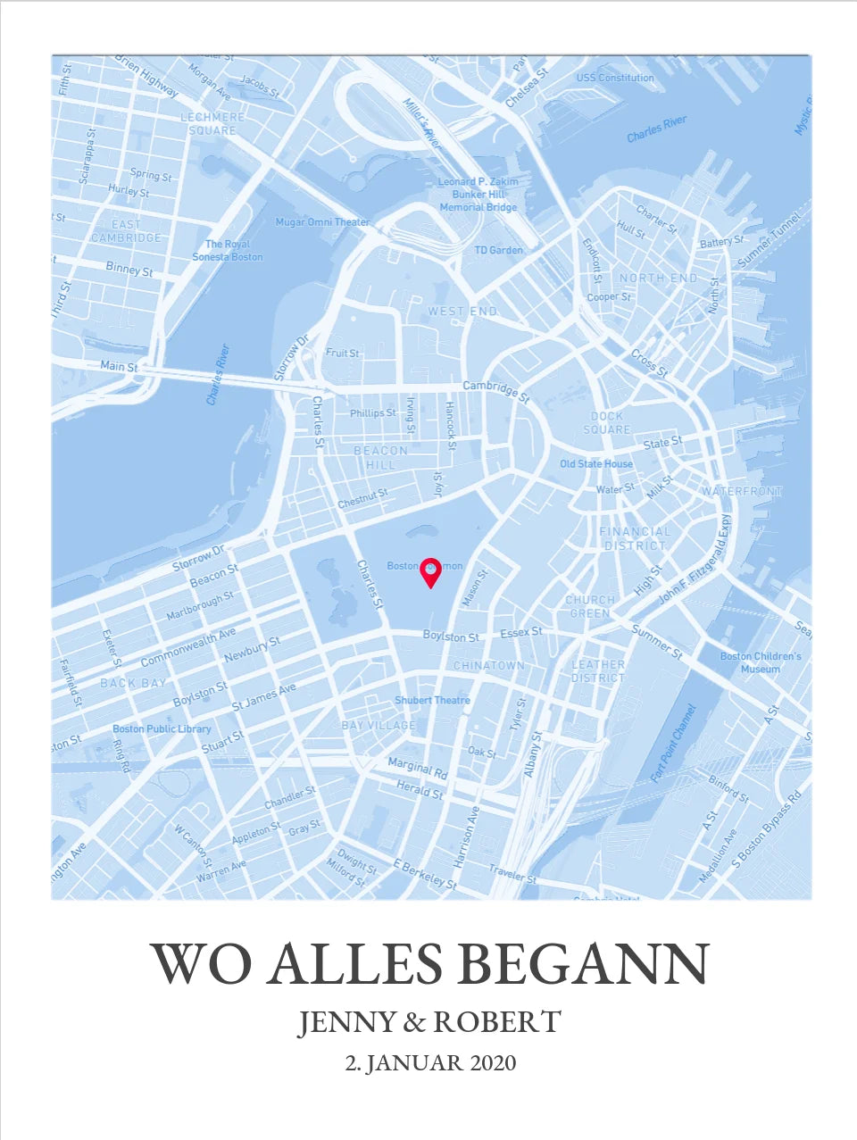 Stadtkarte Poster | Wo alles begann | Personalisiertes Städteposter Map Koordinaten Bild