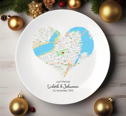 Personalisiertes Geschenk Hochzeitsteller Herz Just Married Hochzeitsgeschenk, als perfektes Geschenk zur Hochzeit