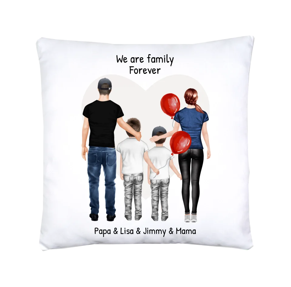 Personalisiertes Geschenk Bettwäsche für Familie, Mama, Papa, 2 Kinder