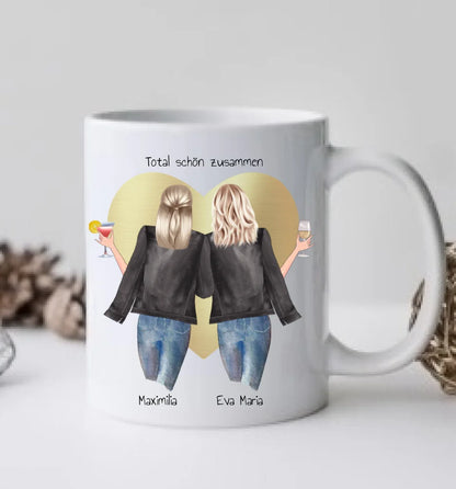 2 Beste Freundin Geschenk personalisierte Tasse mit Spruch / Freundinnen Geburtstagsgeschenk / Weihnachtsgeschenk