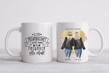 2 Beste Freundin Geschenk personalisierte Tasse mit Spruch / Freundinnen Geburtstagsgeschenk / Weihnachtsgeschenk