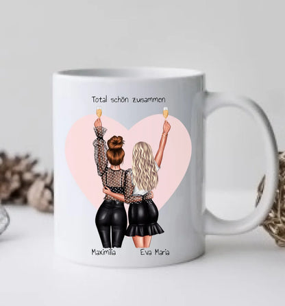 2 Beste Freundinnen Tasse personalisiert- Geschenk beste Freundin Geburtstagsgeschenk - Weihnachtsgeschenk