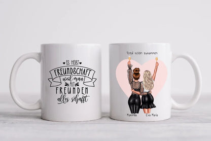 2 Beste Freundinnen Tasse personalisiert- Geschenk beste Freundin Geburtstagsgeschenk - Weihnachtsgeschenk