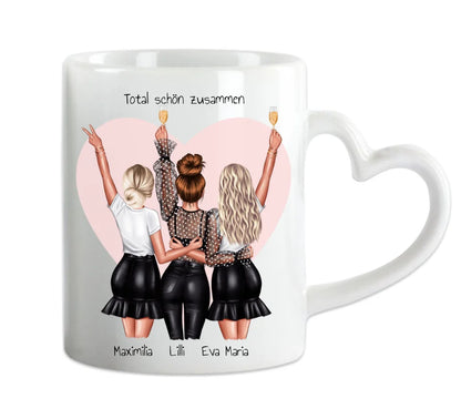 3 Beste Freundinnen Tasse personalisiert- Geschenk beste Freundin Geburtstagsgeschenk - Weihnachtsgeschenk