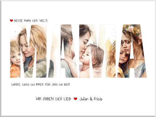 Personalisiertes Muttertagsgeschenk mit Foto | Geschenk Mama Poster | Geburtstagsgeschenk Leinwanddruck Leinwandbild