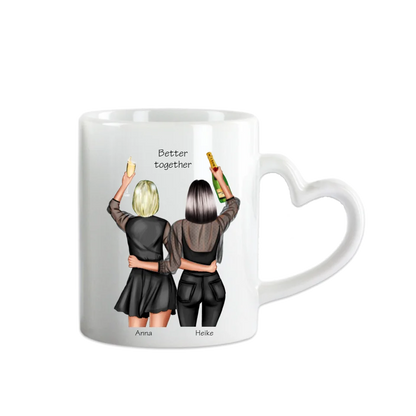 Personalisierte Tasse 2 Beste Freundinnen | Beste Freundin Geschenk Geburtstag | Schwester |  Muttertag | Kollegin