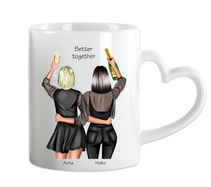 Personalisierte 2 Beste Freundinnen Tasse - Beste Freundin Geschenk Geburtstag