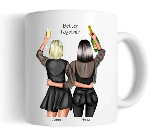 Personalisierte Tasse Geschenk 2 Beste Freundinnen Tasse, Geschenkidee beste Schwester, Weihnachtsgeschenk