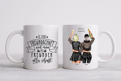 Personalisierte Tasse Geschenk 2 Beste Freundinnen Tasse, Geschenkidee beste Schwester, Weihnachtsgeschenk