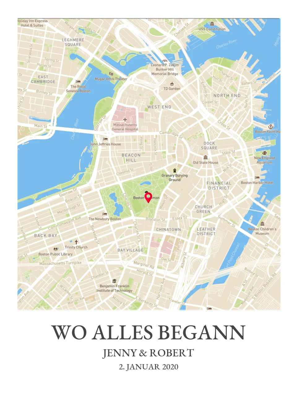 Poster "Wo alles begann Koordinaten" Personalisiertes Stadtkarte Poster | Lieblingsort | Städteposter Map Koordinaten Bild | Umzug