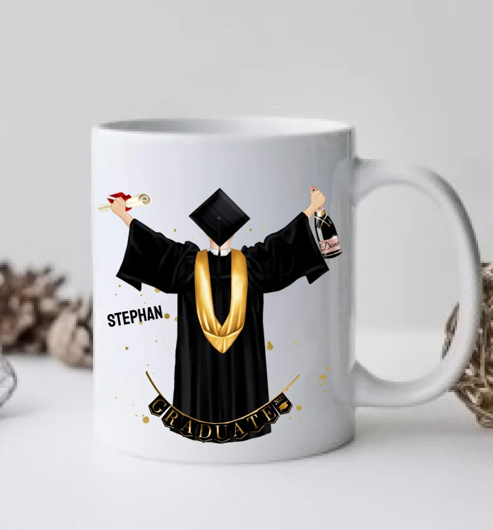 Personalisierte Tasse Schulabschluß Mann, Geschenk Bachelor, Geschenk Master, Geschenk Doktor, Promotion Geschenk Tasse, Abitur, Abi, Berufsausbildung