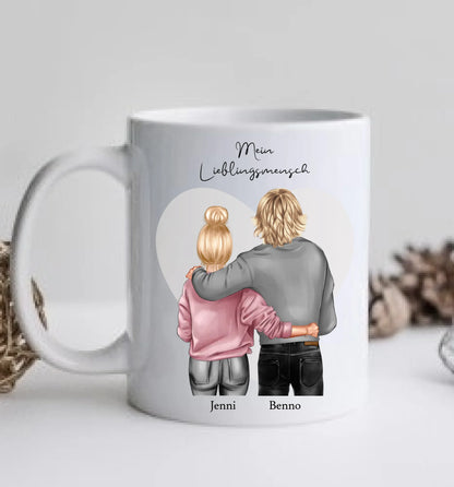 Valentinstag-Geschenk | Personalisierte Tasse Pärchen | Tasse Geschenk Partner | Geschenk Freundin | Valentin, Weihnachtsgeschenk Partner/Partnerin