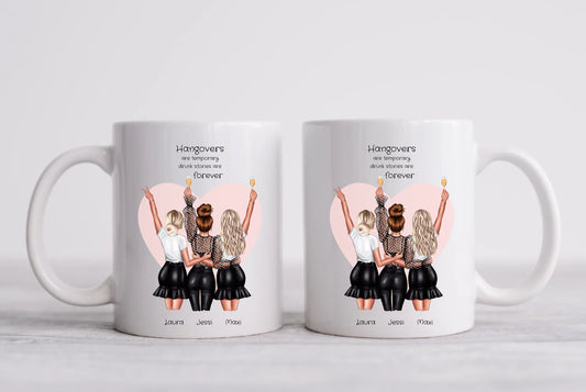 Personalisierte Tasse für beste Freundin - 3 Freundinnen Geschenkidee