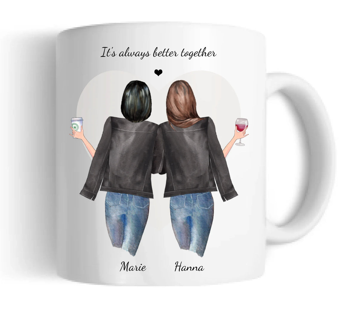 Personalisierte Tasse für die beste Freundin - 2 Freundinnen Geschenkidee – BesteFreundeGeschenke