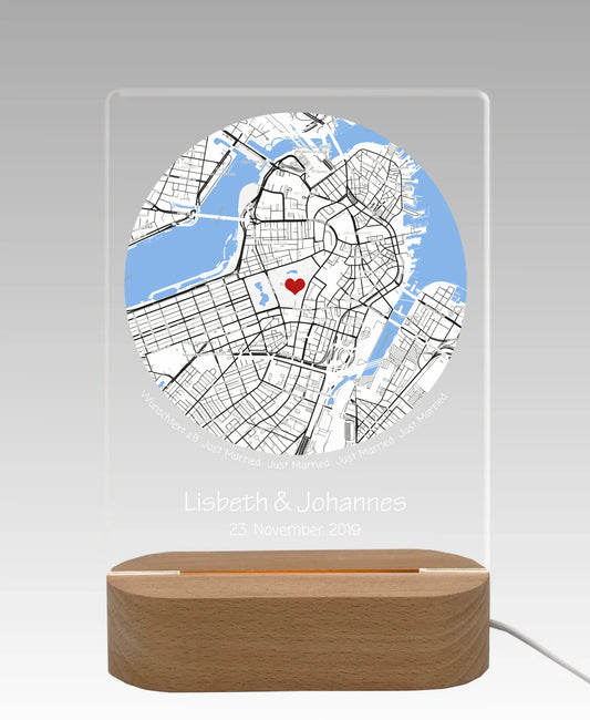 Personalisiertes Acryl LED Licht ''Wo alles begann'' | Nachtlicht | Valentinstag Geschenk | Hochzeitsgeschenk | Deko