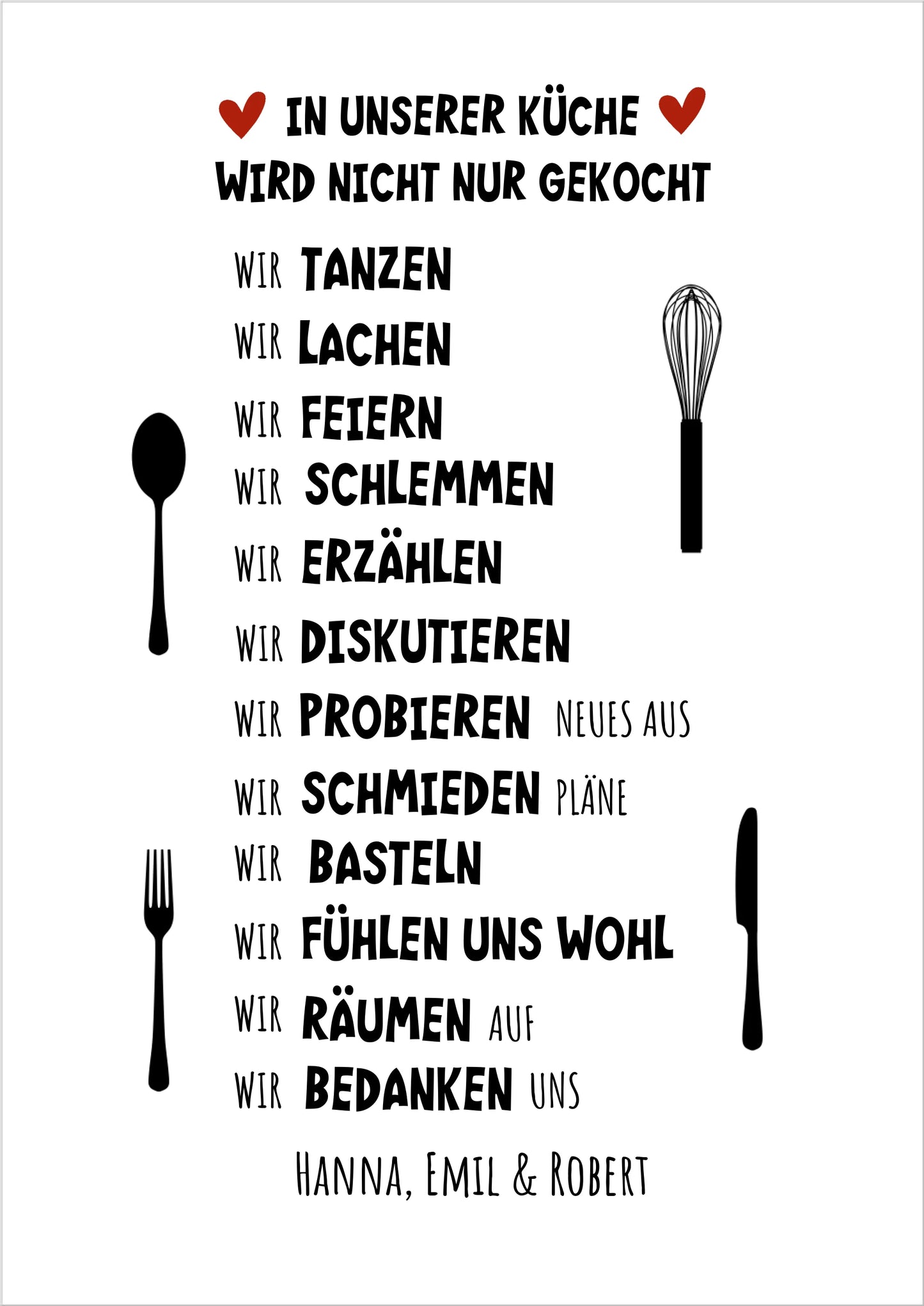 "In unserer Küche" Küchenposter | Zeitraum-Kunstdruck