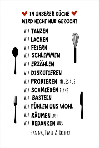 "In unserer Küche" Küchenposter | Zeitraum-Kunstdruck