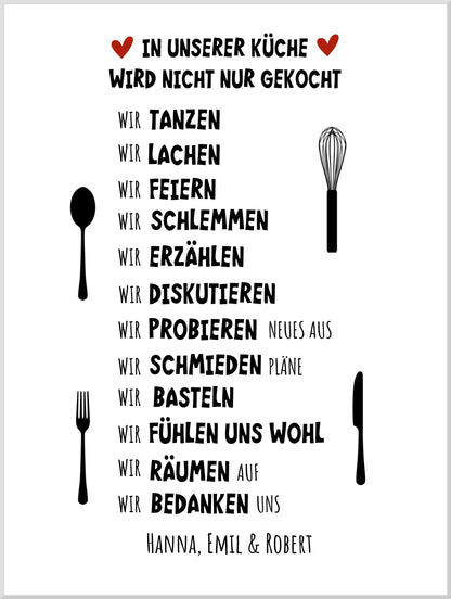 "In unserer Küche" Küchenposter | Zeitraum-Kunstdruck