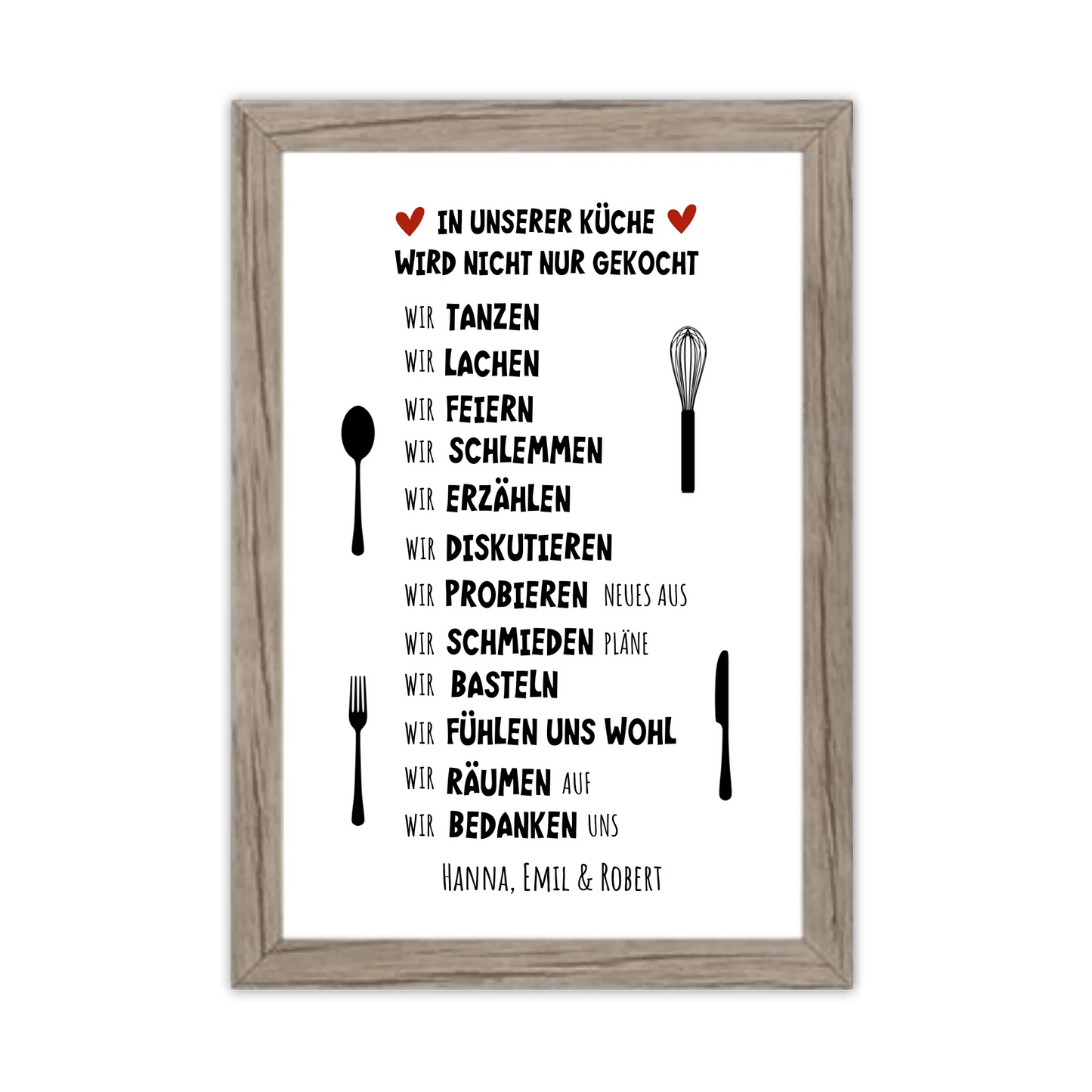 "In unserer Küche" Küchenposter | Zeitraum-Kunstdruck