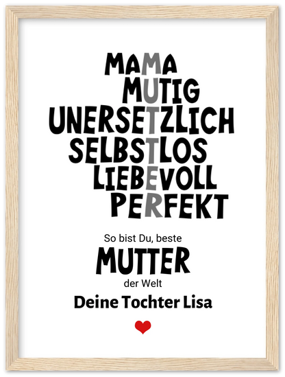"Definition Mama" Poster Geschenk personalisiert | Geburtstagsgeschenk Muttertagsgeschenk | Zeitraum-Kunstdrucke