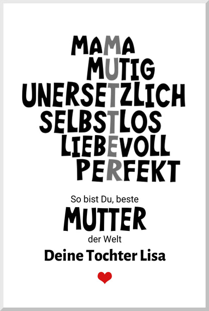 Muttertagsgeschenk "Definition Mama" Poster Geschenk personalisiert | Geburtstagsgeschenk | Zeitraum-Kunstdrucke
