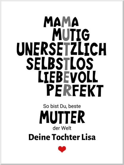 Muttertagsgeschenk "Definition Mama" Poster Geschenk personalisiert | Geburtstagsgeschenk | Zeitraum-Kunstdrucke