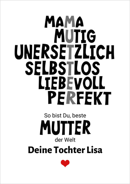 "Definition Mama" Poster Geschenk personalisiert | Geburtstagsgeschenk Muttertagsgeschenk | Zeitraum-Kunstdrucke