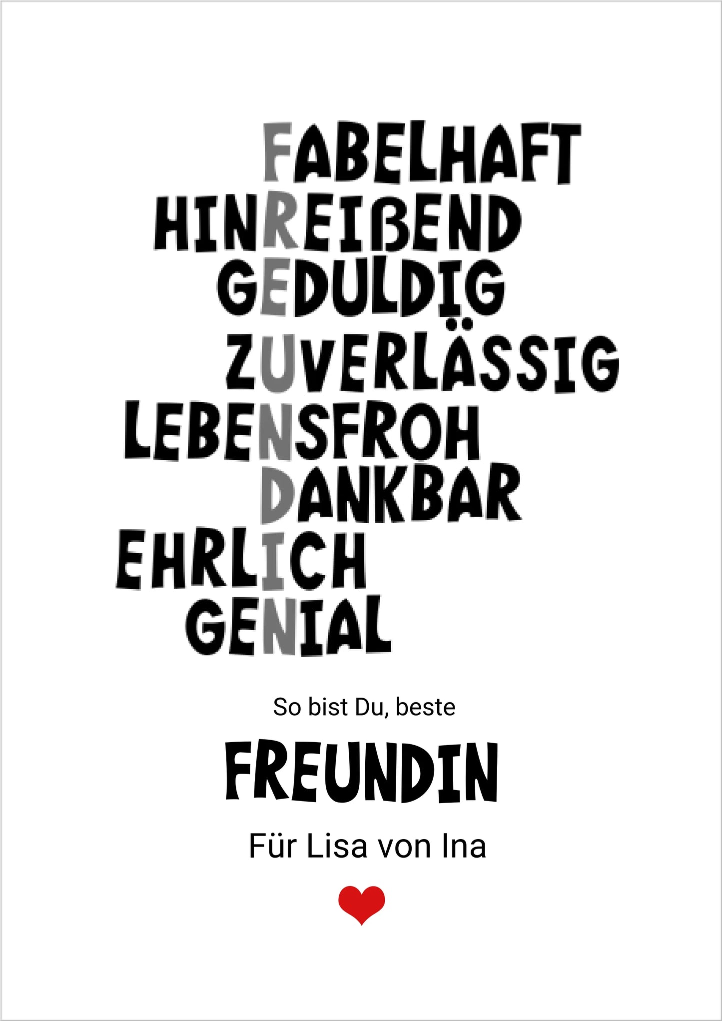 "Beste Freundin" Definition Poster | Zeitraum-Kunstdruck